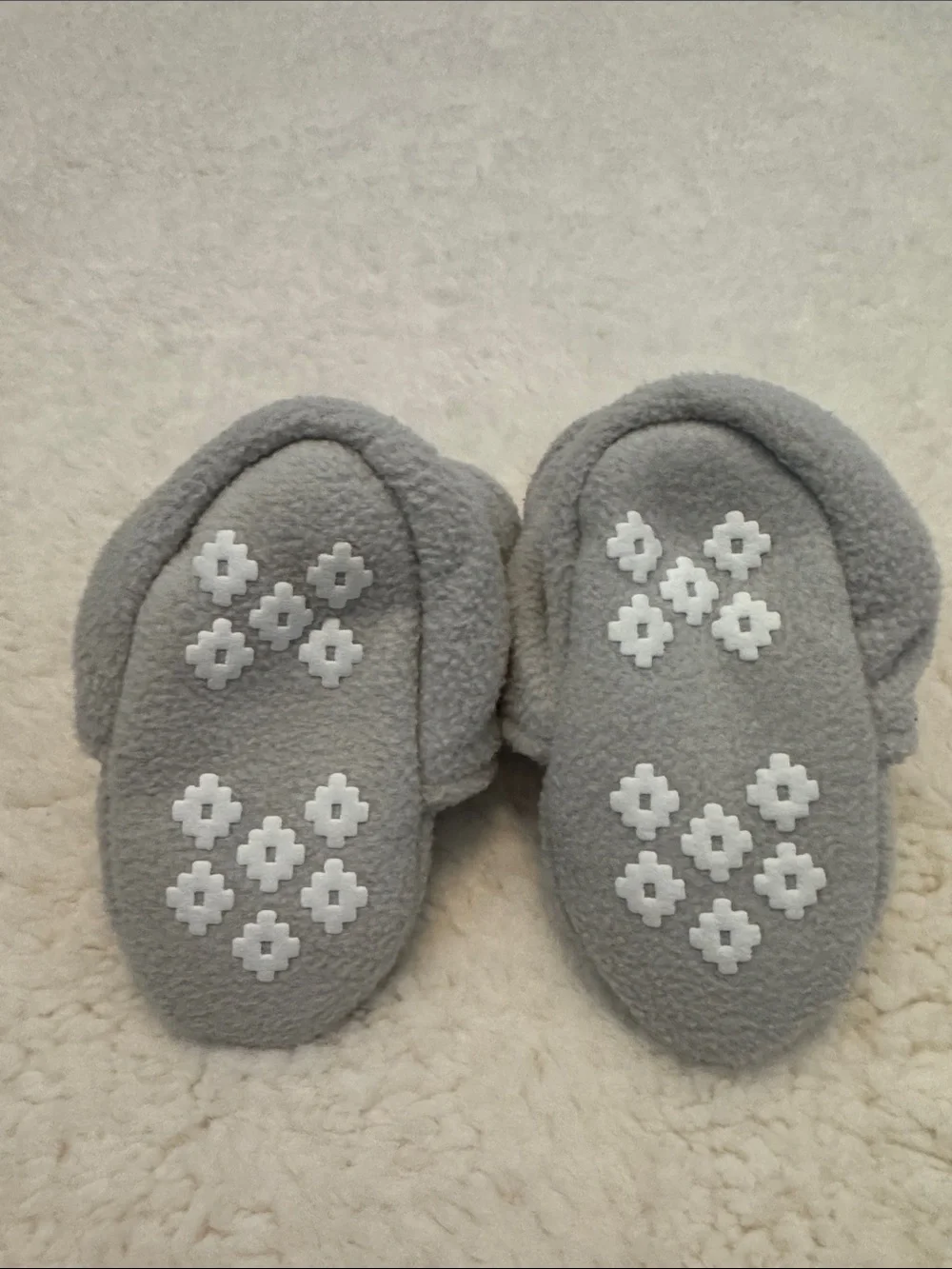 Cozy Baby Grey Fleece Booties - Soft Infant Slippers